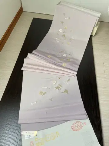 후네고 크레이프 원단 자수 등나무색 옷감