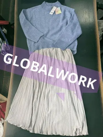 GLOBAL WORK Hug me 스웨터 플레어 스커트 [ 셋업 ]