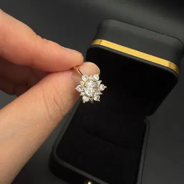 유품 정리 새상품급 반지 앤티크 빈티지 다이아몬드 플라워