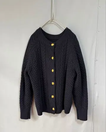 프레임워크 골드 버튼 해밀턴 램스울 가디건 네이비