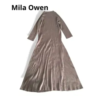 미라 오웬 Mila Owen 리브 니트 롱 원피스 밑단 플레어
