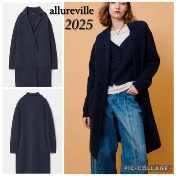 현행 택 포함 2025 알아바일 편두 니트 코트 네이비 2