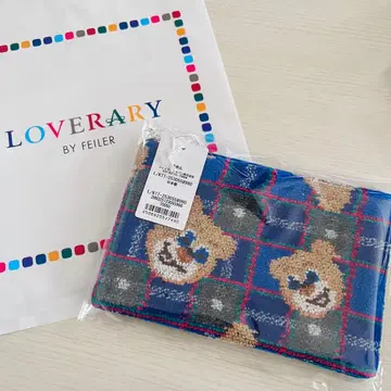 [미사용 새상품] 러브리바이페이러 고베 타탄 테디 플랫 파우치