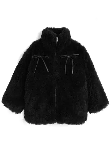 [ 새상품 ] 리본 포함 보아 자켓 (색상 블랙)