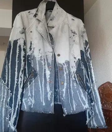 데님 자켓 블리치 가공 여성용 사이즈 L