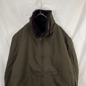 70s 80s tergal 보아 안감 집업 하이넥 코트