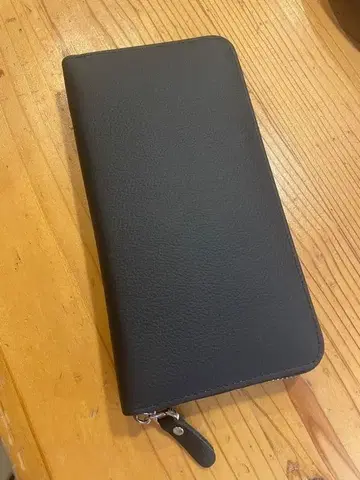 블랙 가죽 장지갑 지퍼식