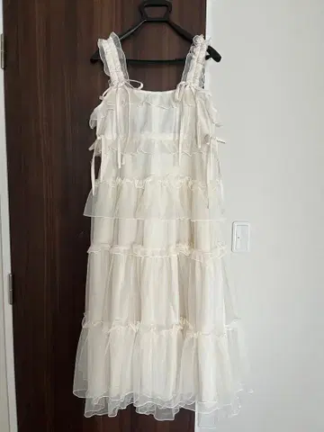 merry jenny 튤 드로스트 롱 원피스 아이보리