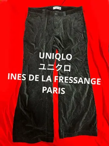 UNIQLO 콜라보! 블랙 벨로아 별무늬 코듀로이 팬츠