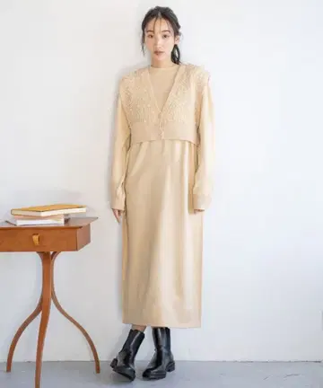 LOWRYS FARM 프린지 베스트 2P 원피스