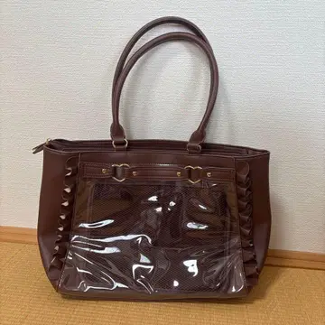 자카마트 오리지널 하트 버클 인조 가죽 프릴 토트백