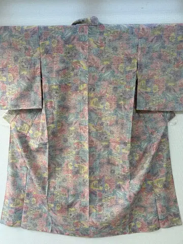 미사용품 선명한 색상의 꽃무늬  기모노 단의 154