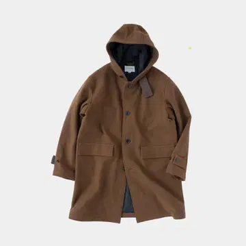 STILL BY HAND 브라운 후드 부착 더플 코트