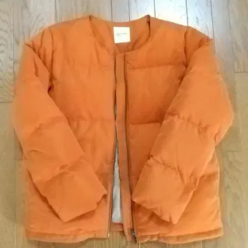 백 넘버 오렌지 다운 자켓 집업 노카라