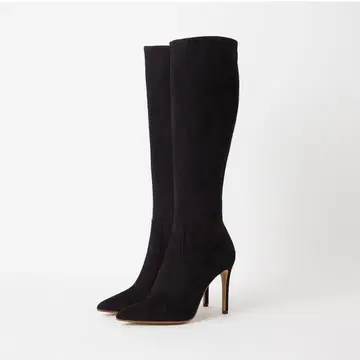 다이애나 슬림 레그 부츠 스웨이드 블랙 23cm
