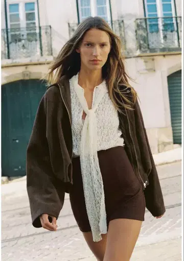 ZARA 스웨이드 느낌 봄버 자켓 미사용 새상품