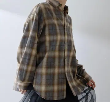 Whim Gazette 샤기 체크 셔츠