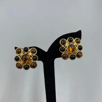 23 빈티지 Monet 플라워 모티브 골드 귀찌