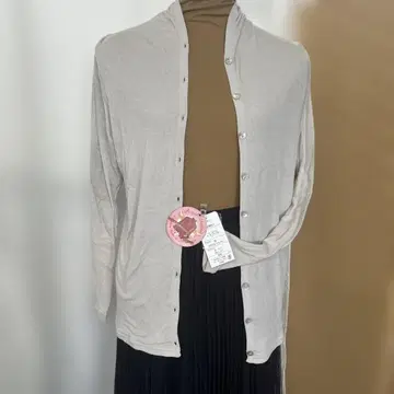 천사의 면 쉬폰 프로스트 실버 긴팔 가디건