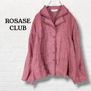 ROSASE CLUB 린넨 100% 긴팔 블라우스 [ L ] 오렌지 계열