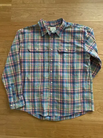 엘엘빈 체크 무늬 코튼 긴팔 셔츠