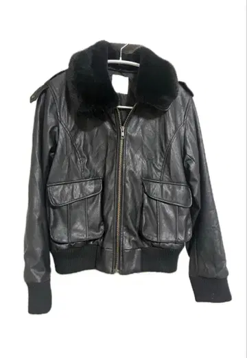 LOWRYSFARM 블랙 가죽 자켓 퍼 포함