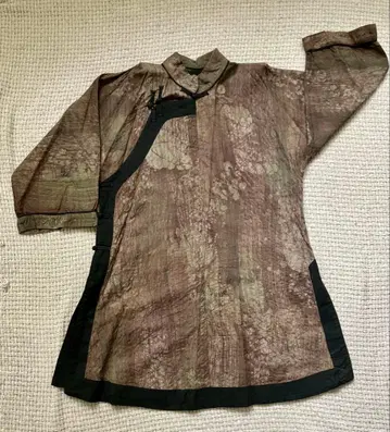 동양 스타일 튜닉 긴팔 브라운