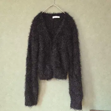 [ 거의 미사용 ] ATTENTION 어텐션 라메 믹스 V넥 가디건