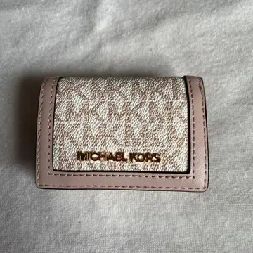MICHAEL KORS 3단 폴더형 지갑 베이지/화이트