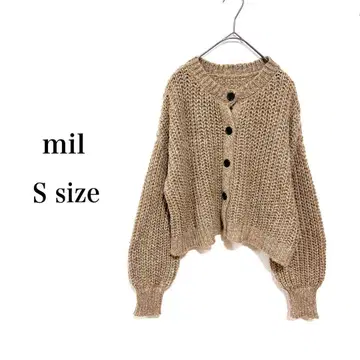 mil 밀 볼륨 슬리브 2WAY 니트 가디건 S 사이즈