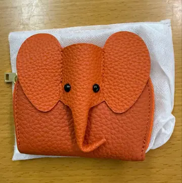 코끼리 디자인의 오렌지 코인 케이스