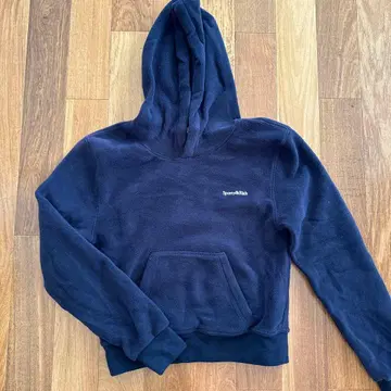 sporty&rich 네이비 플리스 후드티