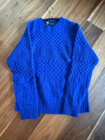 FAT SKINNY 파랑 뜨개 니트 스웨터