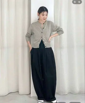 바빌론 라메 니트 컴팩트 가디건