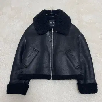 [ 새상품급 ] ZARA 페이크 무스탕 보아 자켓 블랙 XL