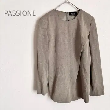 *파시오네* 긴팔 디자이너 상의 울 혼방 깔끔한 루즈핏 무지 카키