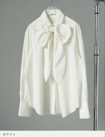 볼륨 리본 셔츠 anuke 화이트