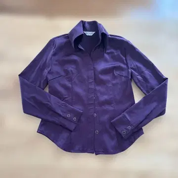 보라색 긴팔 셔츠 구제 의류 80s90s