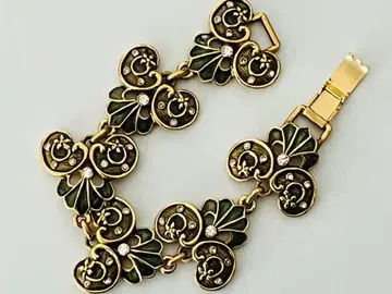 빈티지 골드 큐빅 팔찌 코스튬 주얼리