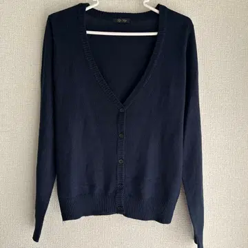 팁탑 니트 가디건 긴팔 네이비 F 프리