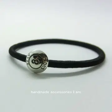 핸드메이드 STAY LUCKY 8볼 머리끈 팔찌 SV925