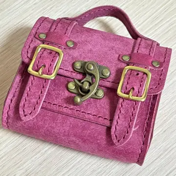 이탈리아 가죽 미니 백 스타일 콜라주 수납 파우치 앤티크풍