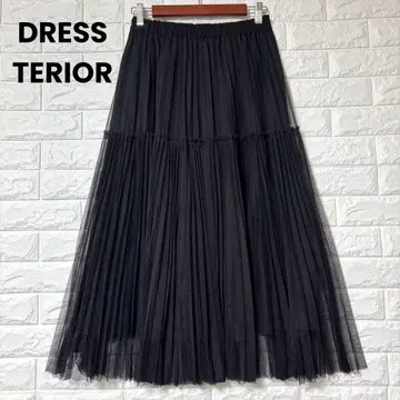 드레스트리아 스커트 롱 튤 시어 블랙 M 밴딩 발레코어