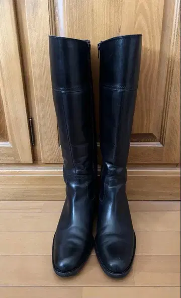 잉그 ing 블랙 가죽 23cm 롱 부츠 천연 가죽 블랙 컬러