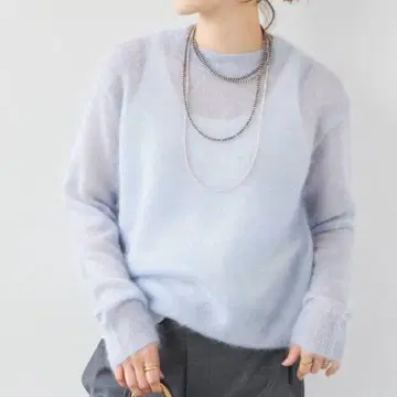 plage 세시아 실크 모헤어 니트 blue