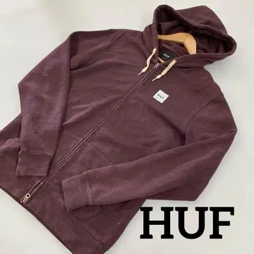 [ HUF ] 하프 집업 후드티 S 보르도 남성용#Z48