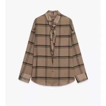 이번 시즌 완판 ZARA 반다나풍 넥 체크 셔츠 M