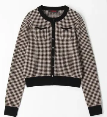 [ CABaN ] 코튼 캐시미어 깅엄 체크 가디건