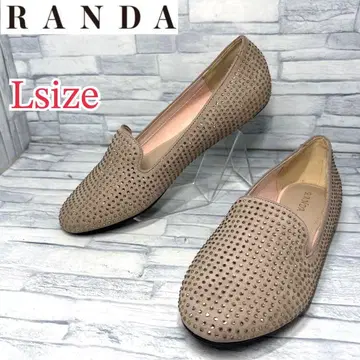 새상품급 란다 플랫슈즈 슬립온 큐빅 베이지 L 사이즈