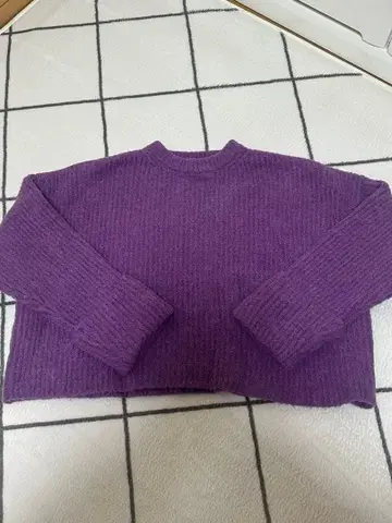 Mila Owen 보라색 리브 스웨터